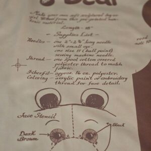 Make Your Own Teddy Bear T-Bear Pattern